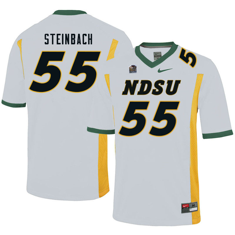 Men #55 Trey Steinbach North Dakota State Bison College Football Jerseys Sale-White